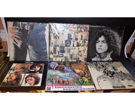 Vinyl Records - a carry case, including Rolling Stones, Exile on Main Street, Sticky Fingers; Tyrannosaurus Rex My People Wer