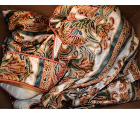 A pair of fully lined curtains; another similar