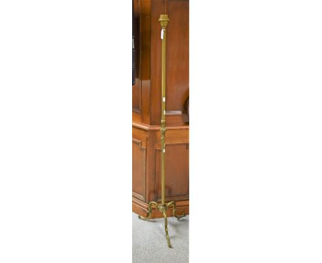 A 20th century French brass extending standard lamp