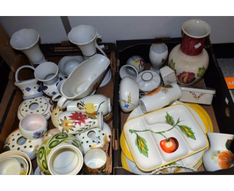 Ceramics - Elizabeth Radford hand painted vases, posy troughs, ; other similar Staffordshire plates, vases; hors d'oeuvre dis