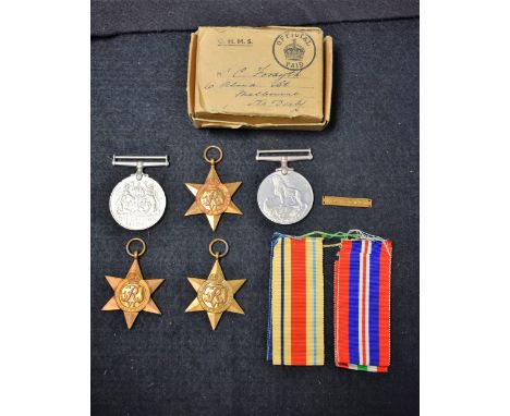 Medals - World War Two, North Africa First Army bar; Italy Star; others, set.