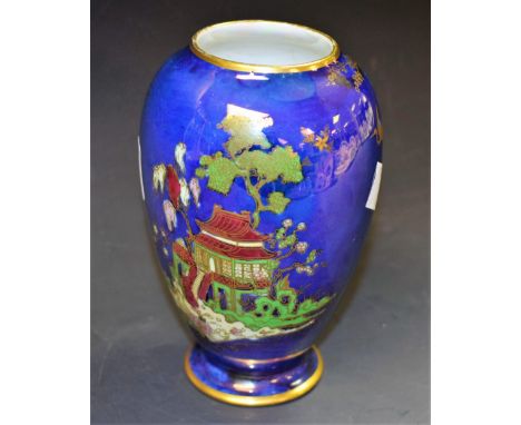 A Carltonware lustre vase, Chinese Pagoda