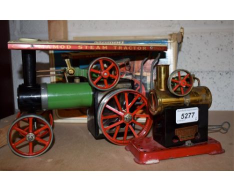 A Mamod TEIA traction engine, boxed; another, stationary (2)