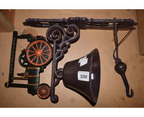 A cast metal traction engine bell