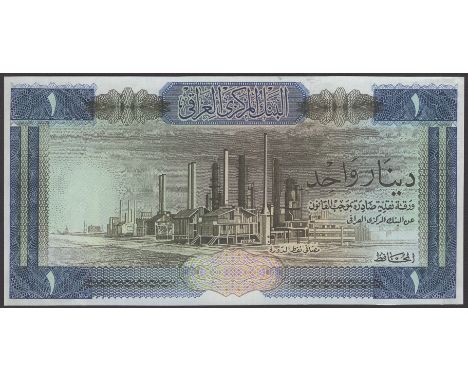 Central Bank of Iraq, proof 1 Dinar, ND (1971), no serial number, no signature, one light bend at right, about uncirculated, 