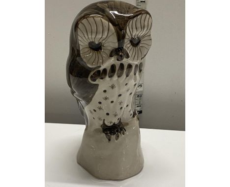 A Rye pottery figurine of a owl by David Sharp h30cm