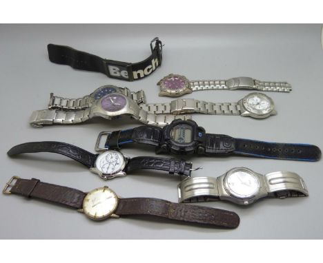 Nine wristwatches including Casio and Storm 