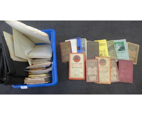 A collection of maps including Ordnance Survey, a map of Poland with backing, guide books, etc. 