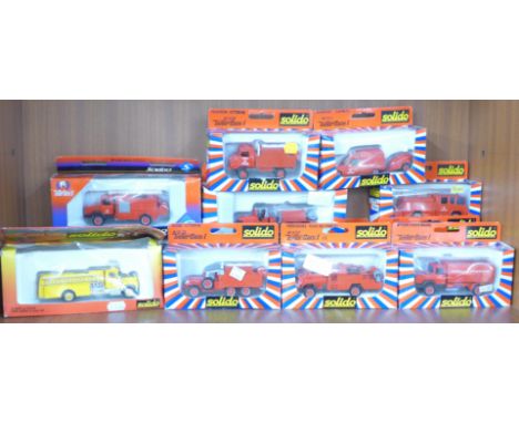 A collection of thirteen fire service vehicles by Solido, boxed