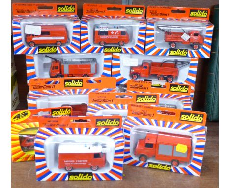 A collection of fire service vehicles by Solido, boxed, (13)