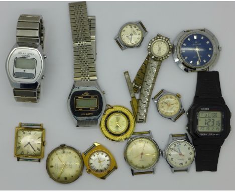 Assorted watches including Lanco, Timex and LCD