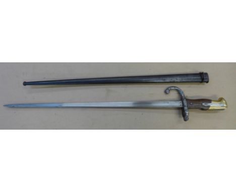 A French M1874 Gras bayonet made in St. Etienne May 1874, bayonet and scabbard have matching serial number