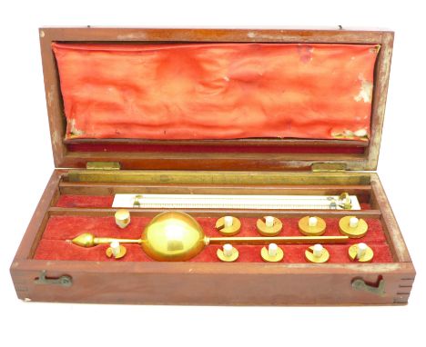 A cased Sikes hydrometer