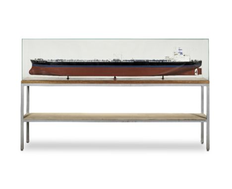 A Large Shipbuilder's Scale Model of the Tanker Halcyon the Great, Swedish, Circa 1970,the 1:50 shipbuilder's scale model wit