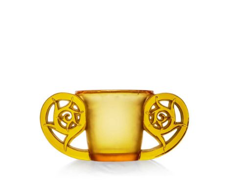 René Lalique (French 1860-1945) PIERREFONDS VASE, NO. 990 designed 1926amberstencilled R. LALIQUE FRANCEDimensions:15.5cm (6 