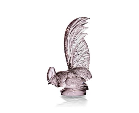‡ René Lalique (French 1860-1945) COQ NAIN CAR MASCOT, NO. 1135 designed 1928clear and frostedmoulded R. LALIQUE FRANCE, sten