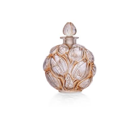René Lalique (French 1860-1945) MÉCHANT MAIS CHARMANT, JAYTHO -1 designed 1927clear, frosted and sepia stainedmoulded R. LALI