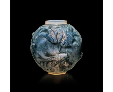 René Lalique (French 1860-1945) FORMOSE VASE, NO. 934 designed 1924cased opalescent and blue stainedstencilled R. LALIQUE, en