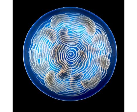 ‡ René Lalique (French 1860-1945) DAUPHINS PLATE, NO. 424 designed 1932opalescentstencilled R. LALIQUE FRANCEDimensions:30.5c