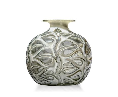 René Lalique (French 1860-1945) SOPHORA VASE, NO. 977 designed 1926grey and white stainedintaglio R. LALIQUE, engraved R. Lal