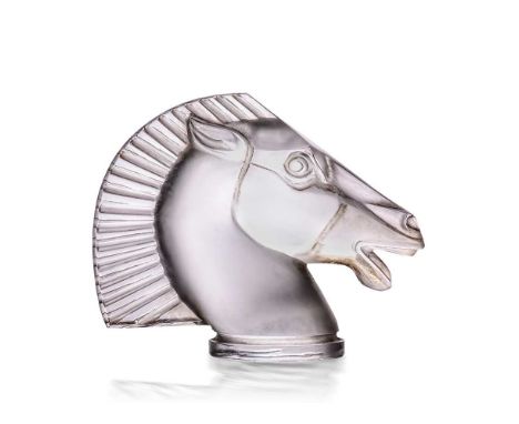 ‡ René Lalique (French 1860-1945) LONGCHAMP CAR MASCOT, NO. 1152B designed 1929clear and frostedmoulded R. LALIQUE FRANCEDime