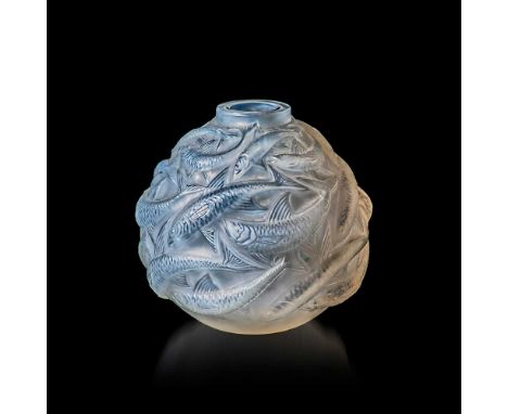 René Lalique (French 1860-1945) OLERON VASE, NO. 1008 designed 1927cased opalescentengraved R. Lalique France No. 1008Dimensi