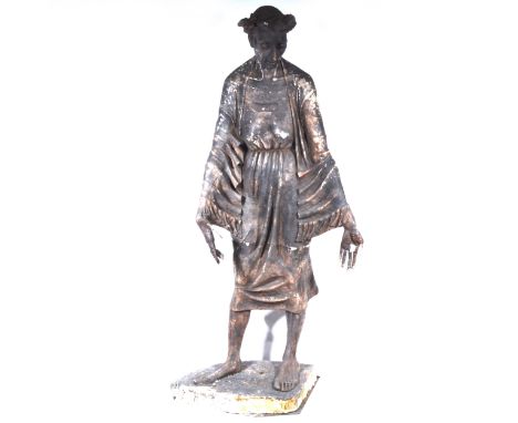 Mary Milner Dickens, 'Shepherdess', a life-sized sculpture, cast plaster, bronzed patina, width 84cm, height 187cm (losses an