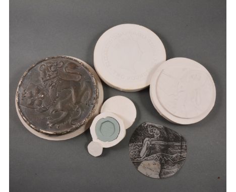 Mary Milner Dickens - a quantity of plaster and rubber coin dies, including her first attempt of a modelled medal executed 19