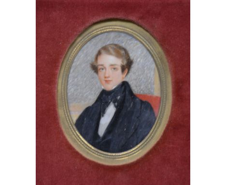 G J Penny, miniature portrait of a lady, head and shoulders, on ivory panel, signed and dated 1919, oval, 12x10cm, gilt gesso