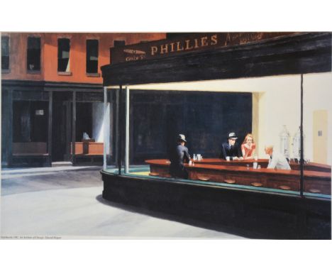 After Edward Hopper, Nightworks, reproductive print; a collection of modern furnishing prints