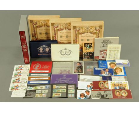 A collection of Royal Commemorative GB and Commonwealth stamps, seven albums, presentation packs and stamp books.