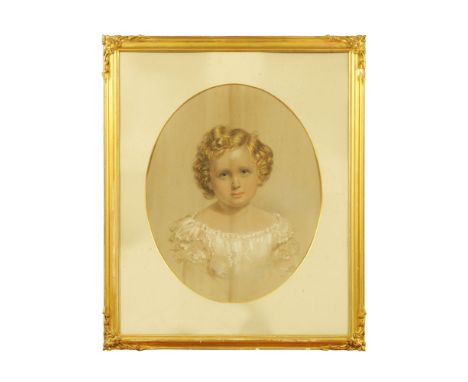 A Victorian chalk and pencil portrait of Esme Howard (b. 1863, afterwards First Lord Howard of Penrith), in oval card mount, 
