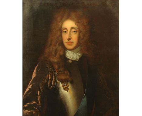 Late 18th/early 19th century school, oil painting, portrait of James Stuart, The Old Pretender.  Canvas 77 cm x 64 cm, worded