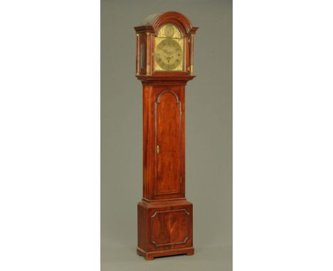 A George III mahogany longcase clock by Robert Manley London, with eight day striking movement, long trunk door and panelled 