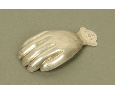 A George III silver hand form caddy spoon by John Thropp or Joseph Taylor, Birmingham 1806. CONDITION REPORT: This has a slig