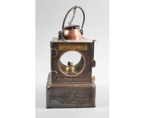 A British Rail (Eastern) Welch Patent Railway Lamp, Registered No.711206, With Original Burner, 23cm high 