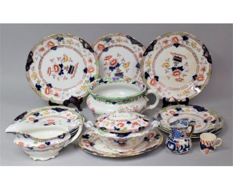 A Collection of Imari Patterned Ceramics to Include Copeland Spode Chamber Pot, Sauceboat, Gravy Boat and Matching Plate etc 