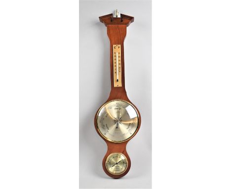 A Late 20th Century Wall Hanging Wheel Barometer with Thermometer and Hygrometer, 55cm high 