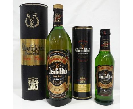 TWO BOTTLES OF GLENFIDDICH SCOTCH WHISKY
comprising one bottle of Glenfiddich Special Old Reserve Pure malt scotch Whisky, in