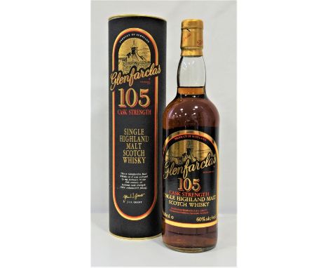 GLENFARCLAS 105
A well presented bottle of the famous Glenfarclas 105 Cask Strength Single Malt Scotch Whisky.  700ml.  60% a