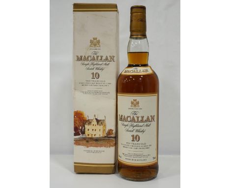 MACALLAN 10YO SINGLE HIGHLAND MALT SCOTCH WHISKY
A bottle of the Macallan 10 Year Old exclusively matured in selected sherry 