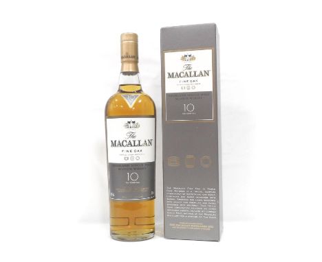 MACALLAN 10YO FINE OAK
A bottle of the Macallan 10 Year Old Fine Oak Single Malt Scotch Whisky.  700ml.  40% abv.  In origina