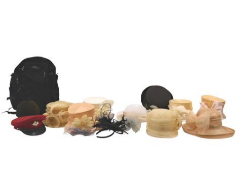 A large quantity of ladies hats, to include a riding hat, etc.