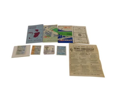 A programme for the FA Cup Final 1947 between Burnley and Charlton Athletic, a Crystal Palace programme vs Newport County, Se