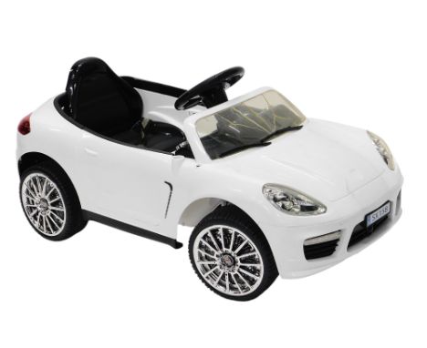 A child's battery operated convertible sports car, stamped Hollicy Universal.