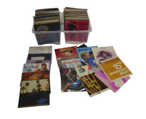 LP records, to include Pink Floyd Relics, Diana Ross, Elvis Presley, Buddy Holly, Johnny Cash, The Police, etc. (2 boxes)