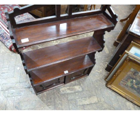 Victorian mahogany hanging what not display shelf 