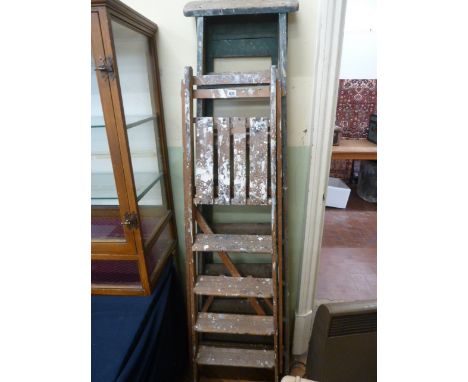 Vintage wooden step ladders (2) 