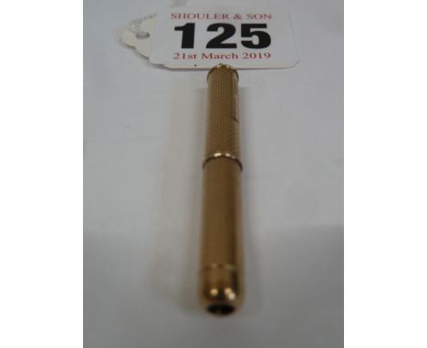 9ct Gold engine turned cigar pricker 