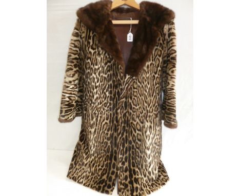 Leopard or Ocelot print fur coat 